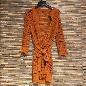 United Color of Benetton Long Cardigan Tie Rust